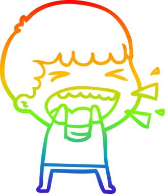 Gökkuşağının gradyan çizimi bir insan tarafından çizilmiş gülen bir adamın çizimi.