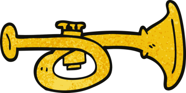 Bir insan tarafından çizilmiş karikatür pirinç kornası.