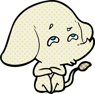 Bir insan tarafından çizilmiş karikatür fili