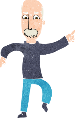 Bir insan tarafından çizilmiş kızgın yaşlı bir adam.