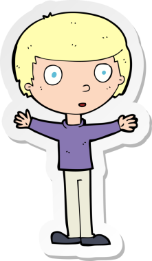 Bir insan tarafından çizilmiş bir karikatür çıkartması.