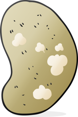 Bir insan tarafından çizilmiş patatesli karikatür.