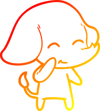 Bir insan tarafından çizilmiş şirin bir fil çizimi.