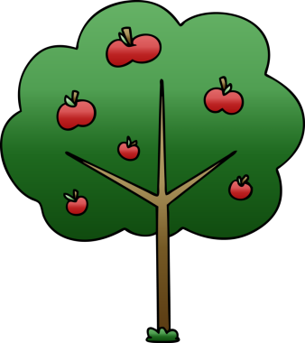 bir insan tarafından çizilmiş gölgelenmiş tuhaf karikatür ağacı