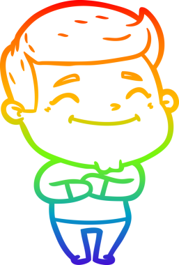 gökkuşağı gradyanı çizimi bir insan tarafından çizilmiş mutlu bir çizgi film adamı