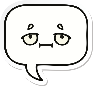 Bir insan tarafından çizilmiş şirin bir karikatür konuşma balonunun etiketi.