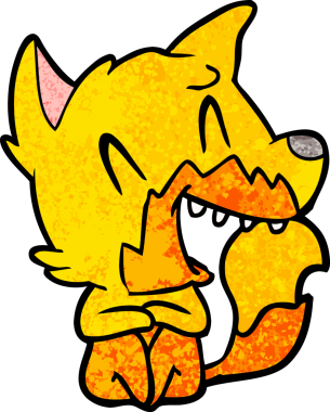 Bir insan tarafından çizilmiş tilki çizgi film karakteri