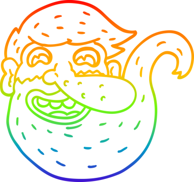 Bir insan tarafından çizilmiş sakallı karikatürist çizimi.