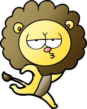 Bir insan tarafından çizilmiş koşu aslanı.