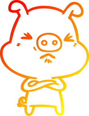 Bir insan tarafından çizilmiş bir çizgi filmin sıcak gradyan çizimi.