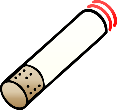 Bir insan tarafından çizilmiş gölgelenmiş sigara karikatürü.