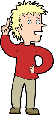 Bir insan tarafından çizilmiş bir fikri olan çizgi film çocuğu.