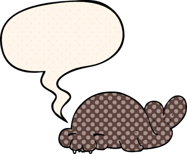 Bir insan tarafından çizilmiş çizgi roman tarzında konuşma baloncuğu olan karikatür mührü