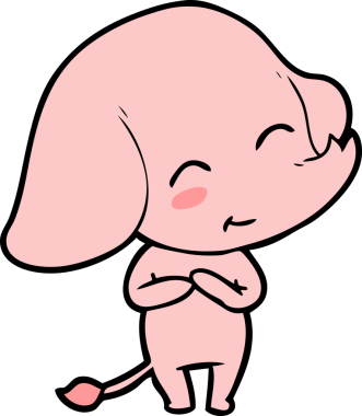 Bir insan tarafından çizilmiş şirin bir fil.