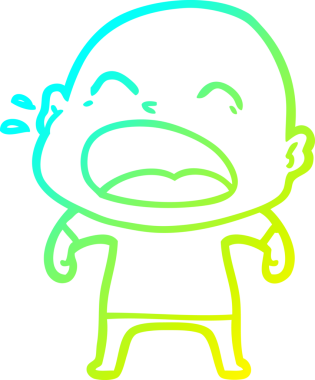 Bir insan tarafından çizilmiş kel adam diye bağıran bir çizgi film çizimi.