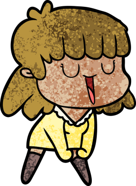 Bir insan tarafından çizilmiş karikatür kadın.