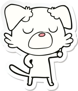 Bir insan tarafından çizilmiş bir köpeğin çıkartması.