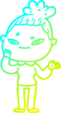 Bir insan tarafından çizilmiş bir karikatür kadın çizimi.