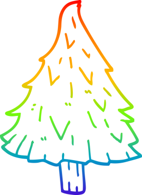 gökkuşağı gradyan çizgisi bir insan tarafından çizilmiş bir karikatür noel ağacı