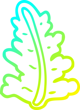 Bir insan tarafından çizilmiş bir çizgi film yaprağının soğuk gradyan çizimi