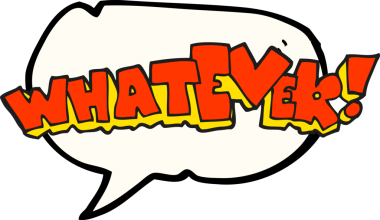 Serbest konuşma balonu karikatürü, her neyse! Bir insan tarafından çizilmiş işaret