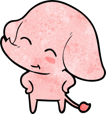 Bir insan tarafından çizilmiş şirin bir fil.