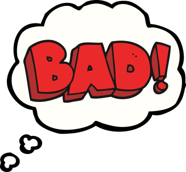 Serbest çizim düşünce balonu karikatürü Bir insan tarafından çizilmiş kötü bir sembol