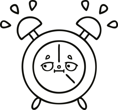 Bir insan tarafından çizilmiş bir alarm saati çizimi