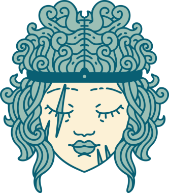 Retro Dövme Tarzı İnsan Barbar Karakteri