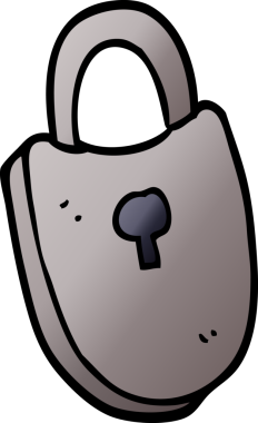 Bir insan tarafından çizilmiş karikatür kilitlenmiş asma kilit