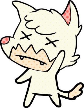 Bir insan tarafından çizilmiş ölü tilki çizgi filmi