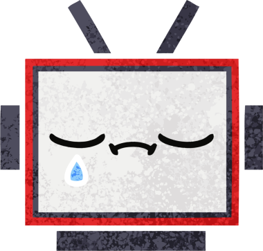 Bir insan tarafından çizilmiş robot kafasının retro çizim tarzı karikatürü