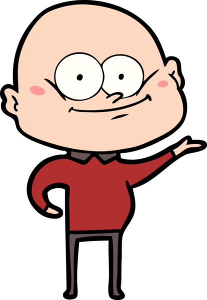 Bir insan tarafından çizilmiş kel bir adam.