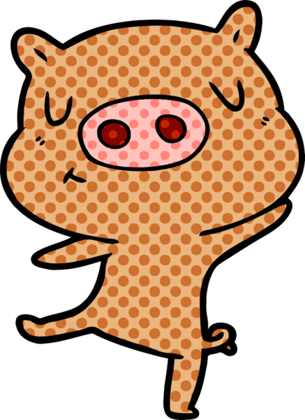 Bir insan tarafından çizilmiş domuz dansı.