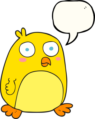 Bir insan tarafından çizilmiş serbest konuşma balonu karikatür kuşu