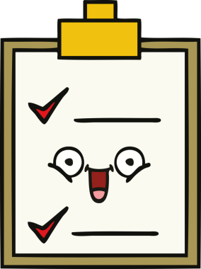 Bir insan tarafından çizilmiş kontrol listesinin sevimli karikatürü