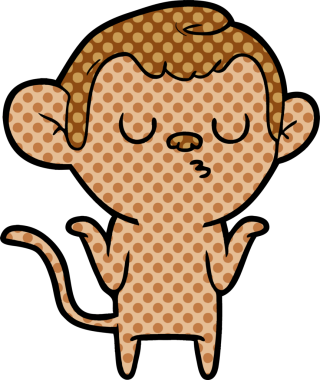 Bir insan tarafından çizilmiş çizgi maymun.