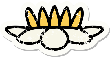 Bir insan tarafından çizilmiş nilüfer çiçeğinin geleneksel stil yapıştırmalı dövmesi.