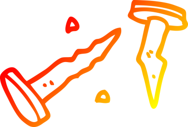 Bir insan tarafından çizilmiş karikatür çivilerinin sıcak gradyan çizgileri