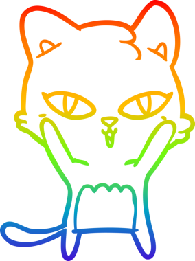 gökkuşağı gradyanı çizimi bir insan tarafından çizilmiş çizgi film kedisi