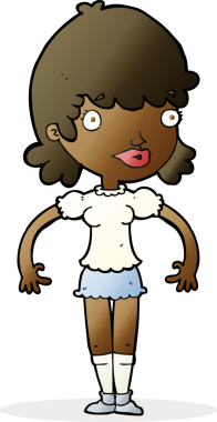 Bir insan tarafından çizilmiş mutlu bir kadın.