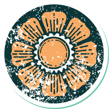 Bir insan tarafından çizilmiş bir çiçeğin sembolik dövmesi.