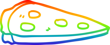 gökkuşağı gradyan çizgi çizimi bir insan tarafından çizilmiş bir pizza