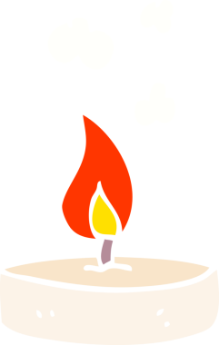 Bir insan tarafından çizilmiş küçük bir mum.