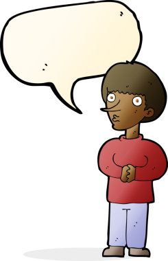 Bir insan tarafından çizilmiş konuşma balonlu sinirli bir adam.