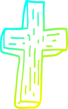 Bir insan tarafından çizilmiş ahşap bir haçın soğuk eğimli çizgisi.