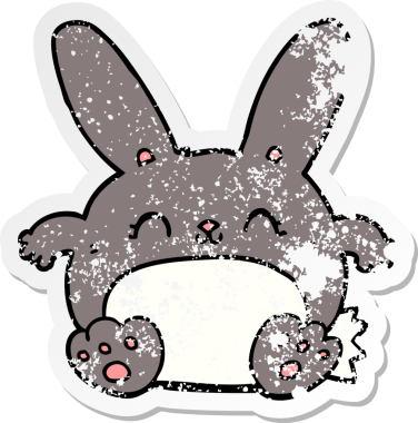 Bir insan tarafından çizilmiş karikatür tavşanı.