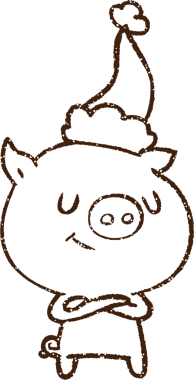 Noel Domuz Kömürü Bir insan tarafından çizilmiş