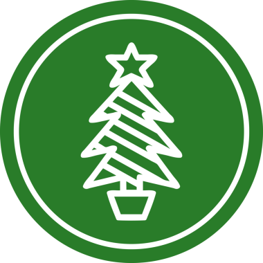 Noel ağacı dairesel simgesi bir insan tarafından çizilmiş.
