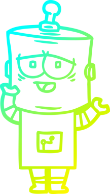 Bir insan tarafından çizilmiş soğuk gradyan robot çizimi